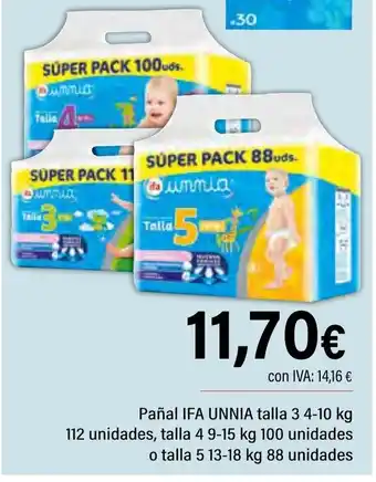 Cash Ifa IFA UNNIA Pañal talla oferta