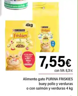Cash Ifa PURINA FRISKIES Alimento gato buey pollo y verduras oferta