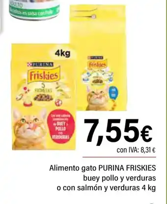 Cash Ifa PURINA FRISKIES Alimento gato buey pollo y verduras oferta