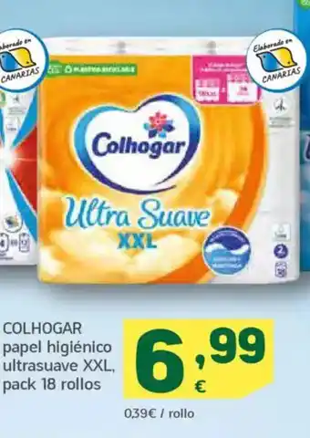 HiperDino COLHOGAR papel higiénico ultrasuave XXL, pack 18 rollos oferta