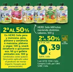 HiperDino HERO Solo MiFrutas merienda distintos sabores oferta