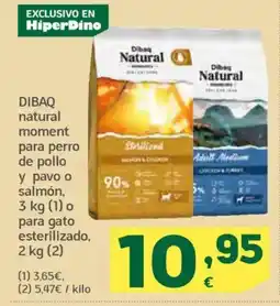 HiperDino DIBAQ natural moment para perro de pollo y pavo o salmón oferta