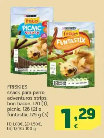 HiperDino FRISKIES snack para perro adventuros strips oferta