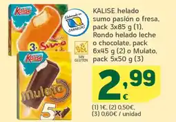 HiperDino KALISE helado sumo pasión o fresa oferta