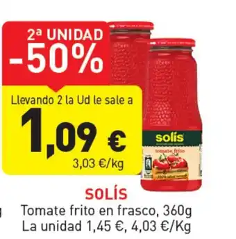 Hiperber SOLÍS Tomate frito en frasco oferta
