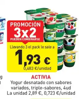 Hiperber ACTIVIA Yogur desnatado con sabores variados, triple-sabores oferta