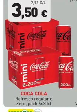 Hiperber COCA COLA Refresco regular o Zero oferta