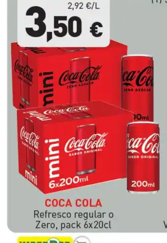 Hiperber COCA COLA Refresco regular o Zero oferta