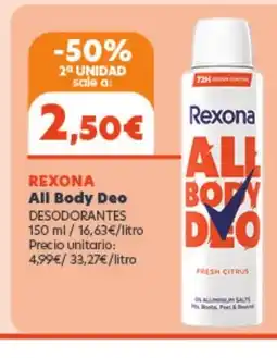 Hiperber REXONA All Body Deo oferta
