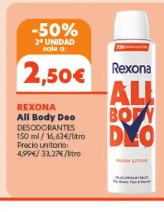 Hiperber REXONA All Body Deo oferta