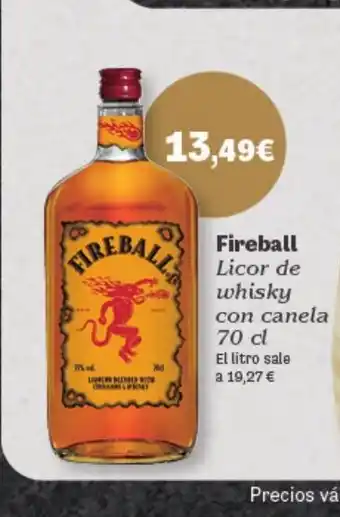 Hiperber FIREBALL Licor de whisky con canela oferta