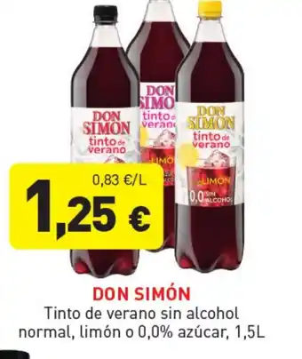 Hiperber DON SIMÓN Tinto de verano sin alcohol normal, limón o 0,0% azúcar oferta
