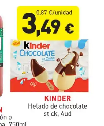 Hiperber KINDER Helado de chocolate stick oferta