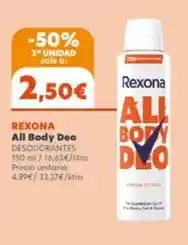 Supermercados Plaza Rexona - all body deo oferta
