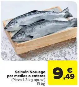 Carrefour Market Salmón Noruego por medios o enteros oferta