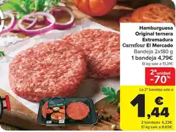 Carrefour Market Hamburguesa Original ternera Extremadura Carrefour El Mercado oferta