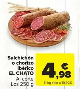 Carrefour Market EL CHATO Salchichón o chorizo ibérico oferta