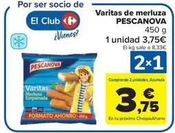 Carrefour Market PESCANOVA Varitas de merluza oferta