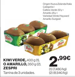 Supercor Kiwi verde o amarillo zespri oferta
