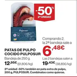 Supercor PULPOSUR Patas de pulpo cocido oferta