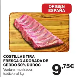 Supercor Costillas tira fresca o adobada de cerdo 50% duroc oferta