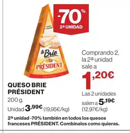 Supercor PRÉSIDENT Queso brie oferta