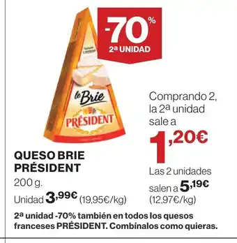 Supercor PRÉSIDENT Queso brie oferta