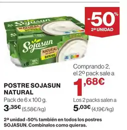 Supercor Postre sojasun natural oferta