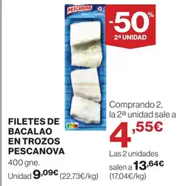 Supercor PESCANOVA Filetes de bacalao en trozos oferta