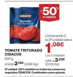 Supercor CIDACOS Tomate triturado oferta