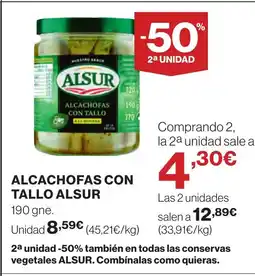 Supercor ALSUR Alcachofas con tallo oferta