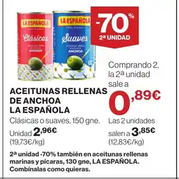 Supercor LA ESPAÑOLA Aceitunas rellenas de anchoa oferta