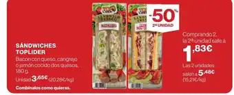 Supercor TOPLIDER Sandwiches oferta