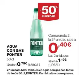 Supercor FONTER Agua con gas oferta