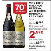 Supercor LA CHASSE Vino tinto o blanco reserva, a.o.c. côtes du rhône oferta