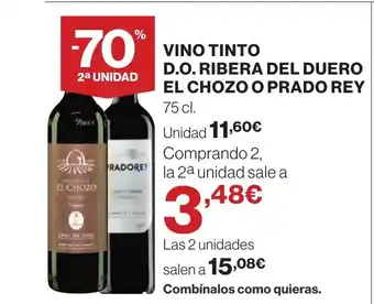 Supercor Vino tinto d.o. ribera del duero el chozo o prado rey oferta