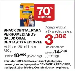 Supercor PEDIGREE Snack dental para perro medianos salud oral dentastix oferta