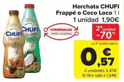 Carrefour Market CHUFI Horchata Frappé o Coco Loco oferta