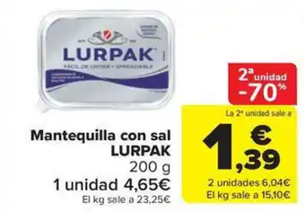Carrefour Market LURPAK Mantequilla con sal oferta