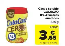 Carrefour Market COLACAO Cacao soluble 0% Azúcares añadidos oferta