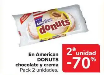 Carrefour Market DONUTS En American chocolate y crema oferta