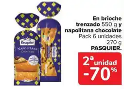 Carrefour Market PASQUIER. En brioche trenzado napolitana chocolate oferta