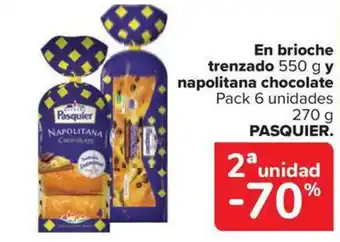 Carrefour Market PASQUIER. En brioche trenzado napolitana chocolate oferta