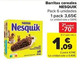 Carrefour Market NESQUIK Barritas cereales oferta