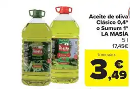 Carrefour Market LA MASÍA Aceite de oliva Clásico 0,4° o Sumum 1º oferta