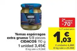 Carrefour Market CIDACOS Yemas espárragos extra grueso 5/8 piezas oferta