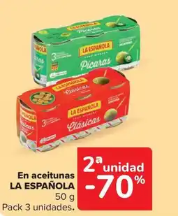 Carrefour Market LA ESPAÑOLA En aceitunas oferta