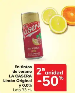 Carrefour Market LA CASERA En tintos de verano Limón Original y 0,0% oferta