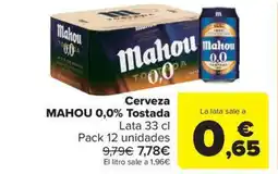 Carrefour Market MAHOU Cerveza 0,0% Tostada oferta
