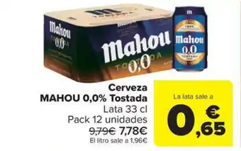 Carrefour Market MAHOU Cerveza 0,0% Tostada oferta